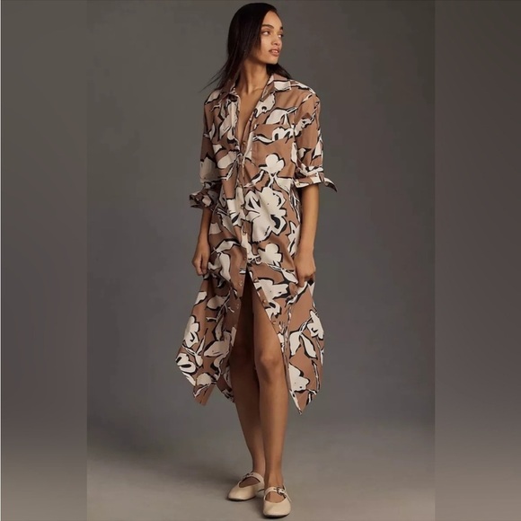 Maeve Dresses & Skirts - Anthropologie The Soren Long-Sleeve Shirt Dress by Maeve Size Small NWT